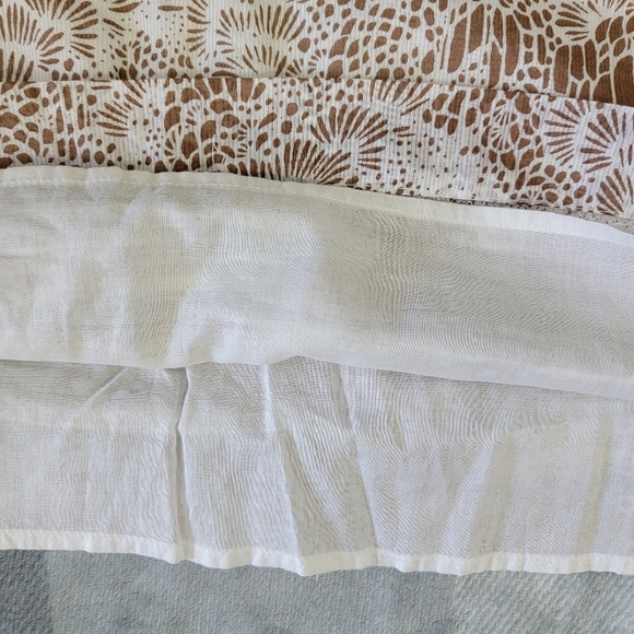 NWT LOFT Tan White Spaghetti Straps Lace Trim Ruffle Chest Sundress Size 0 - Picture 7 of 11